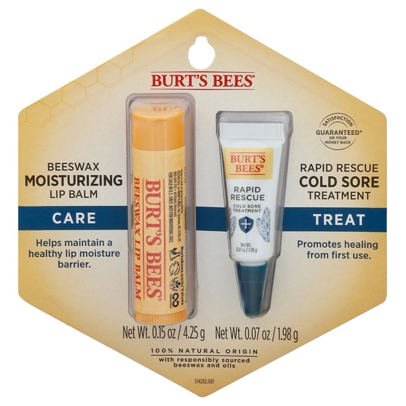 NIP Burt's Bees Rapid Rescue Cold Sore Treatment & Original Beeswax Lip Balm Set - Picture 2 of 3